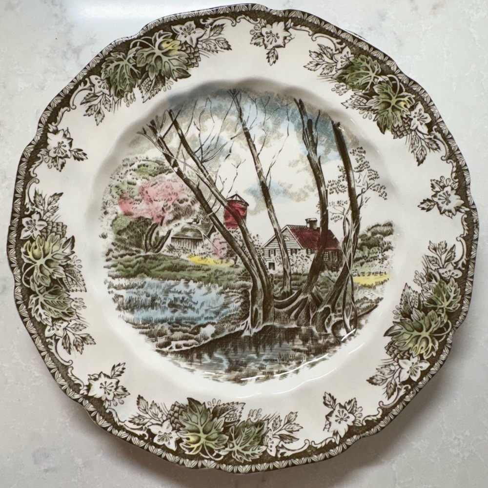 Vintage Johnson Brothers The Friendly Village “Willow by the Brook “ Plate